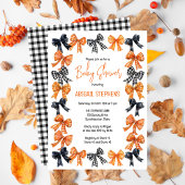 Halloween Coquette Zwart | Oranje Strikken Baby Sh Kaart