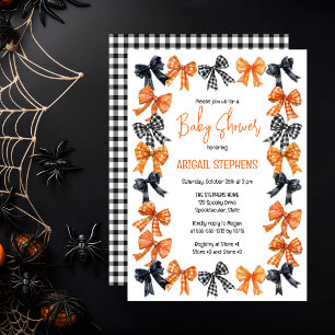 Halloween Coquette Zwart   Oranje Strikken Baby Sh Kaart