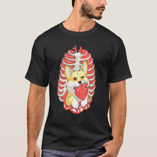 Halloween Corgi Dief Van Harten Leuk T-shirt (Voorkant)