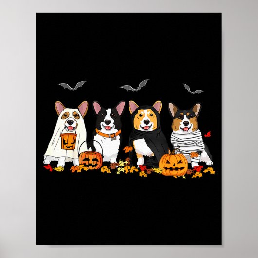 Halloween Corgi Ghost Soky Corgi Lovers Dog Mama P Poster (Voorkant)