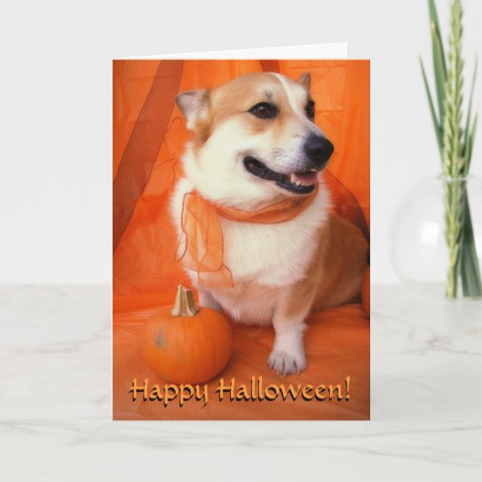 Halloween Corgi Kaart (Voorkant)