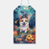 Halloween Corgi met pompoenen eng Cadeaulabel (Achterkant)