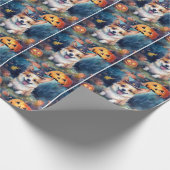Halloween Corgi met pompoenen eng Cadeaupapier (Hoek)