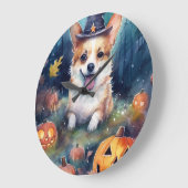 Halloween Corgi met pompoenen eng Grote Klok (Hoek)