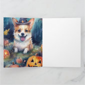 Halloween Corgi met pompoenen eng Kaart (Binnen)