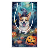 Halloween Corgi met pompoenen eng Klein Cadeauzakje (Voorkant)