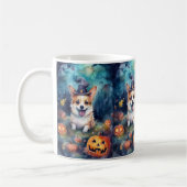 Halloween Corgi met pompoenen eng Koffiemok (Links)