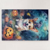 Halloween Corgi met pompoenen eng Legpuzzel (Horizontaal)