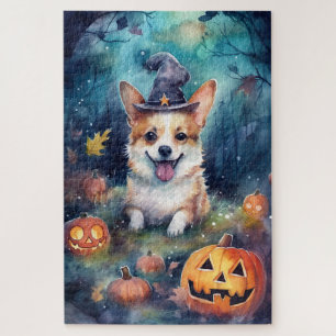 Halloween Corgi met pompoenen eng Legpuzzel