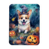 Halloween Corgi met pompoenen eng Magneet (Verticaal)