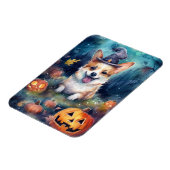 Halloween Corgi met pompoenen eng Magneet (Linkerzijde)