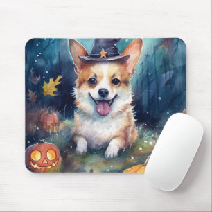 Halloween Corgi met pompoenen eng Muismat