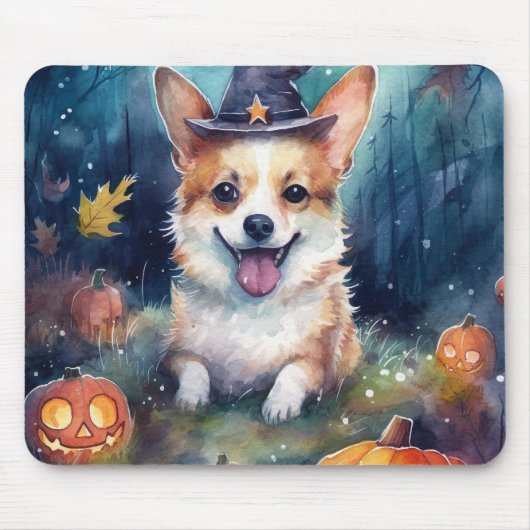 Halloween Corgi met pompoenen eng Muismat (Voorkant)