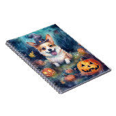 Halloween Corgi met pompoenen eng Notitieboek (Rechterzijde)