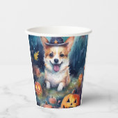 Halloween Corgi met pompoenen eng Papieren Bekers (Voorkant)