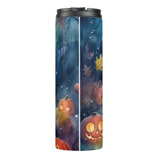 Halloween Corgi met pompoenen eng Thermosbeker (Achterkant)