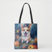 Halloween Corgi met pompoenen eng Tote Bag (Voorkant)