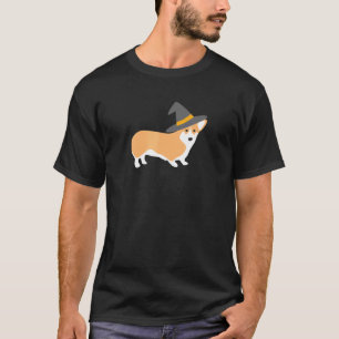 Halloween Corgi Muts voor Heksen Kostuum T-shirt