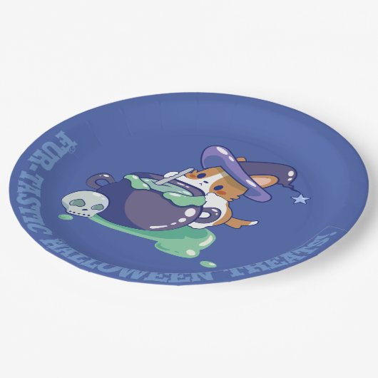 Halloween Corgi Papieren Bordje (Gekanteld)