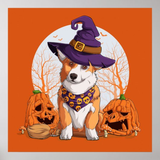 Halloween Corgi Poster (Voorkant)