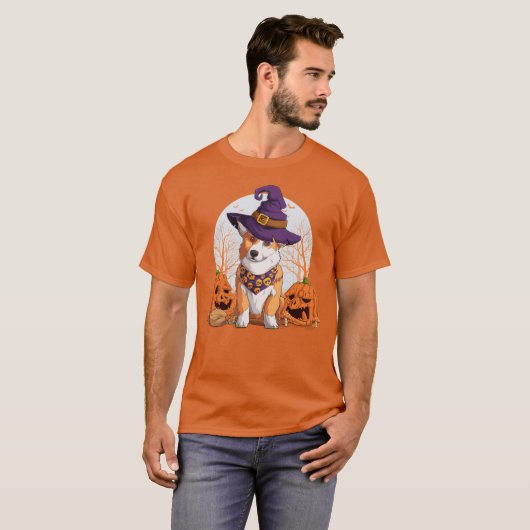 Halloween Corgi T-shirt (Voorkant volledig)
