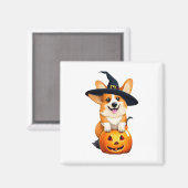 Halloween Corgi Witch Pet Magneet (Voorkant / Achterkant)