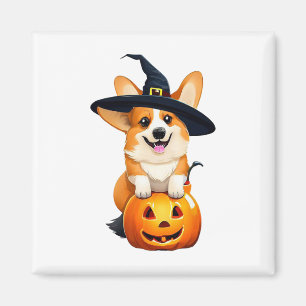 Halloween Corgi Witch Pet Magneet