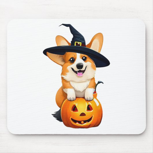 Halloween Corgi Witch Pet Muismat (Voorkant)