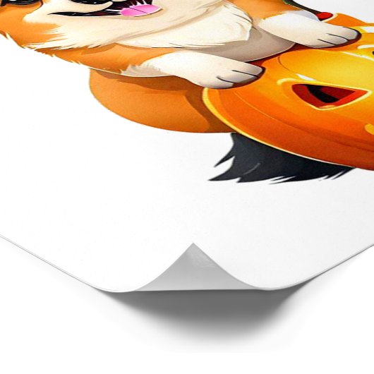 Halloween Corgi Witch Pet Poster (Hoek)