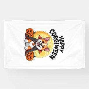 Halloween Corgiween, Griezeld Corgi Hond Spandoek