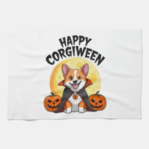 Halloween Corgiween, Griezeld Corgi Hond Theedoek