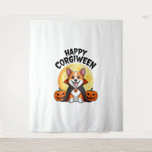 Halloween Corgiween, Griezeld Corgi Hond Wandkleed