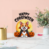 Halloween Corgiween, Spooky Corgi Dog Acryl Bord (Huwelijk)