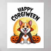 Halloween Corgiween, Spooky Corgi Dog Poster (Voorkant)