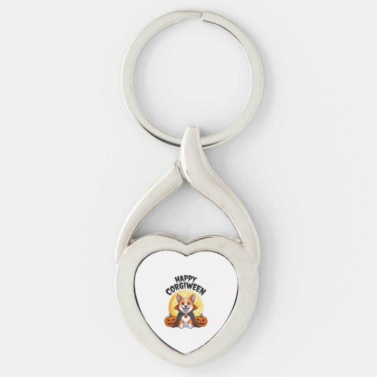 Halloween Corgiween, Spooky Corgi Dog Sleutelhanger (Voorkant)