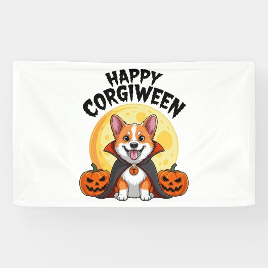 Halloween Corgiween, Spooky Corgi Dog Spandoek (Horizontaal)