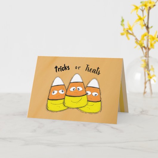 Halloween Corn-Snoep glimlachen Kaart (Gele Bloem)