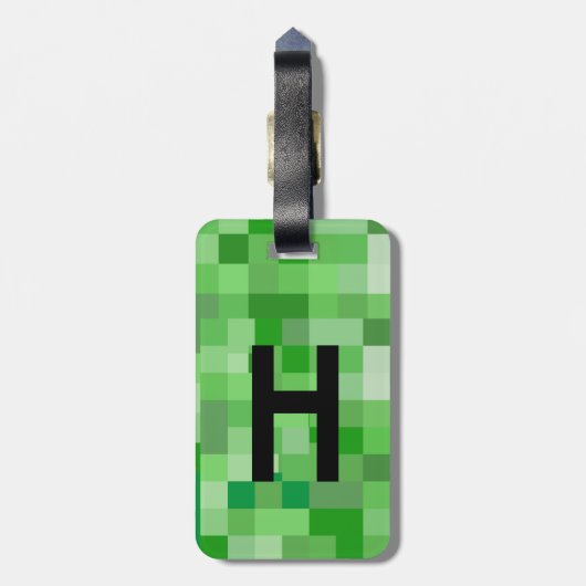 Halloween Cosplay Initiaal Letter H RPG Gamer Pixe Bagagelabel (Achterkant verticaal)