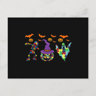 Halloween costume Autism Awareness Pumpkin Witch P Briefkaart