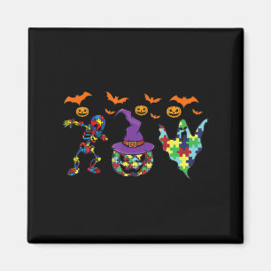 Halloween costume Autism Awareness Pumpkin Witch P Magneet