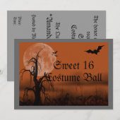 Halloween Costume Ball Sweet Sixteen Uitnodiging (Voorkant / Achterkant)