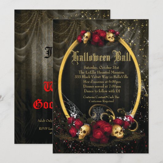 Halloween Costume Ball-uitnodigingen Kaart (Voorkant / Achterkant)