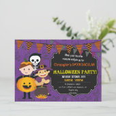 HALLOWEEN COSTUME BIRTHDAY ARTIJ INVITATIE KAART (Staand voorkant)