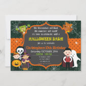 HALLOWEEN COSTUME BIRTHDAY BASH INVITATIE KAART (Voorkant)