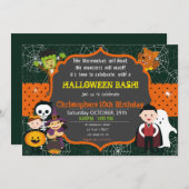 HALLOWEEN COSTUME BIRTHDAY BASH INVITATIE KAART (Voorkant / Achterkant)