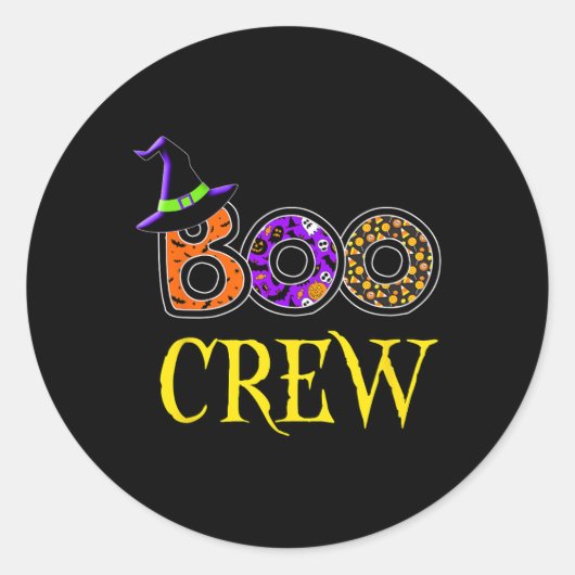 Halloween Costume Boo Crew Ronde Sticker (Voorkant)