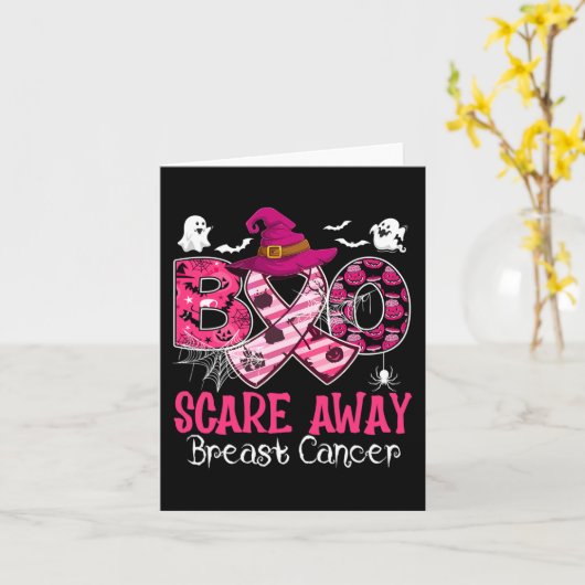 Halloween Costume Boo Scare Away Breast Cancer Kaart (Gele Bloem)