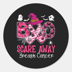 Halloween Costume Boo Scare Away Breast Cancer Ronde Sticker