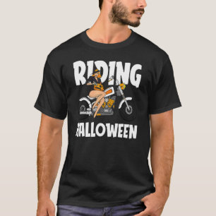 Halloween Costume Cool Motorcycle Witch Pum T-shirt