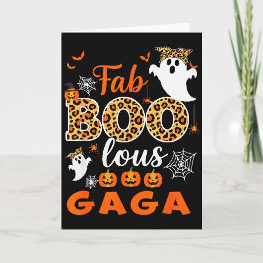 Halloween Costume Cute Leopard Boo Gaga Soky Ghost Kaart (Voorkant)